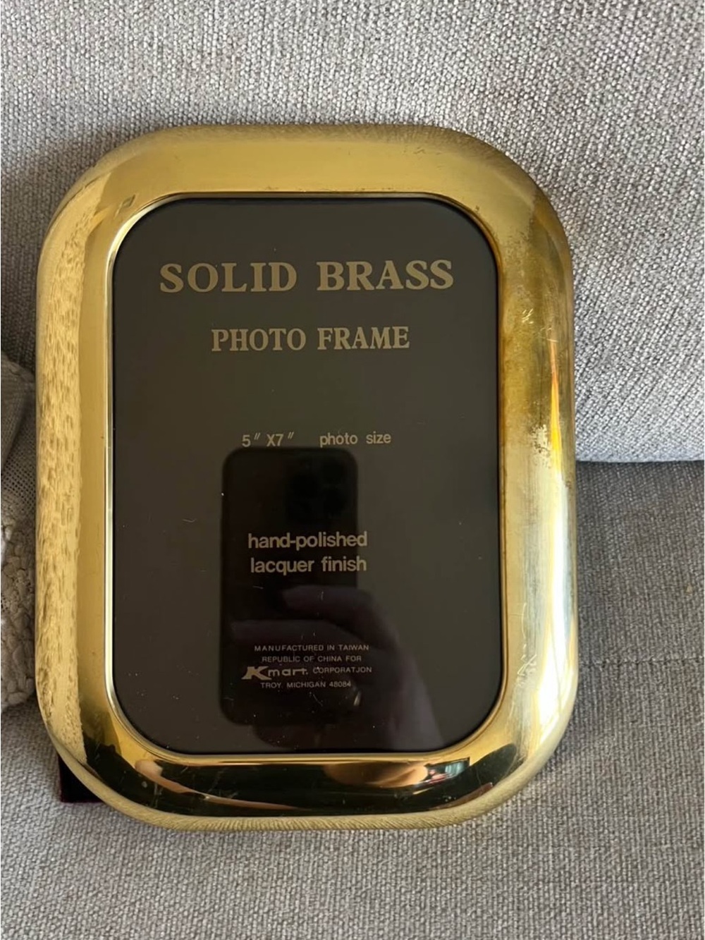 Vintage Solid Brass Gold Photo Frame - Hand-Polished Finish 5x7